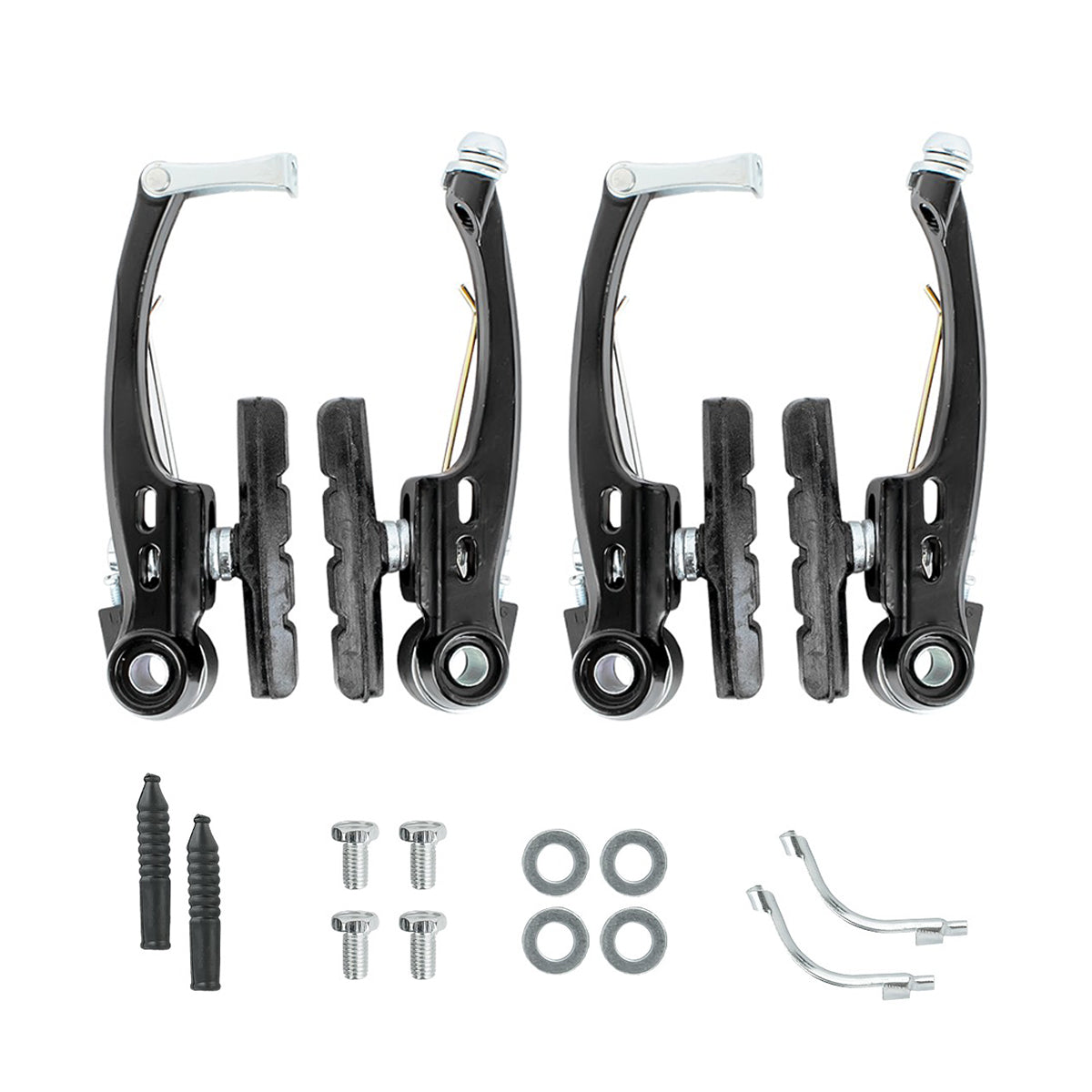 Kit Freio V-Brake Alumínio Preto/Prata Logan