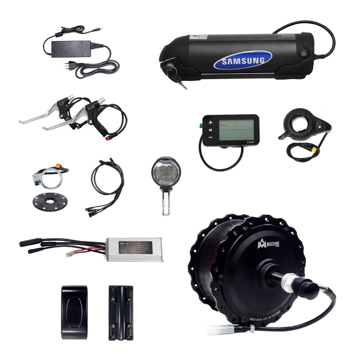 Kit Elétrico Traseiro eBike 350W XF15FAT Bateria Lítio 36V 10AH Display C300U