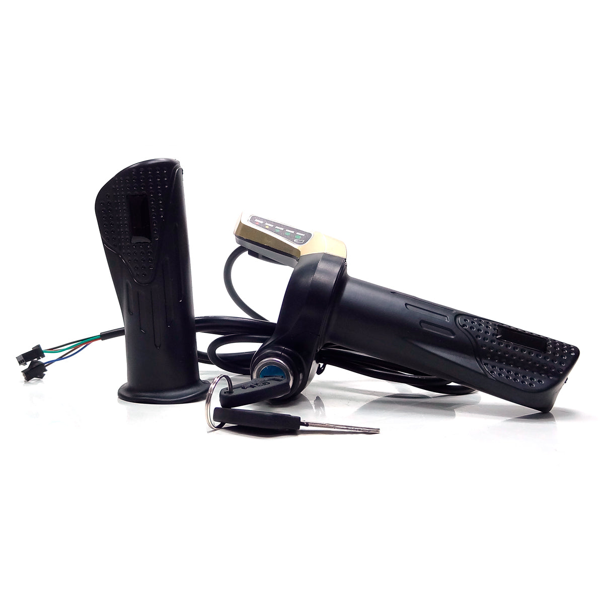 Acelerador Bicicleta Elétrica Par 36V Medidor de Carga Leds