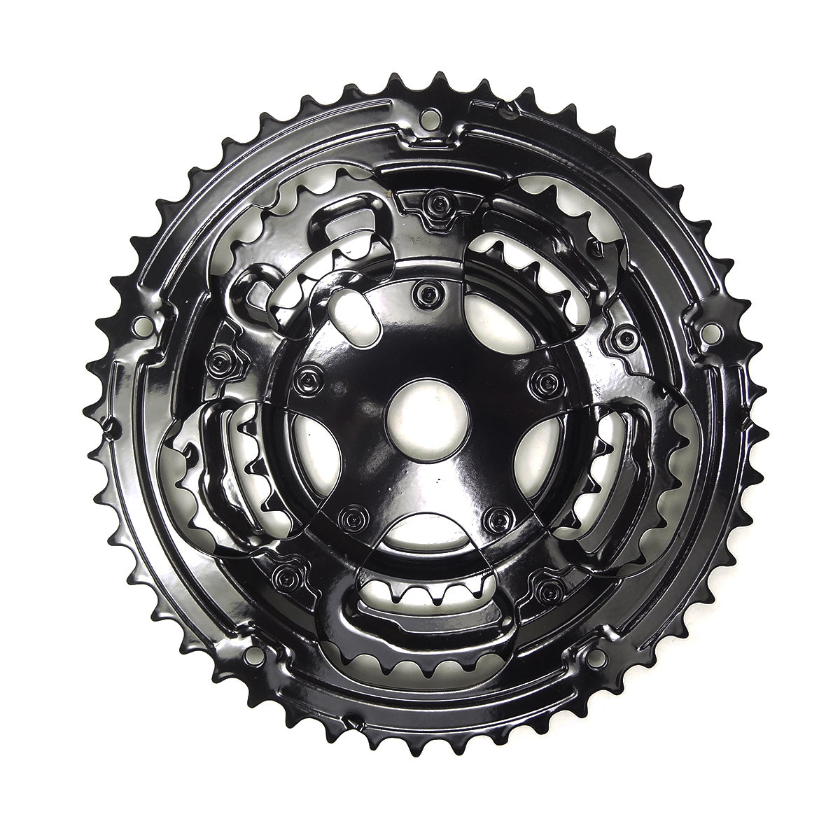 Roda Dentada Aço Index Tripla 28/38/48 Dentes Preta