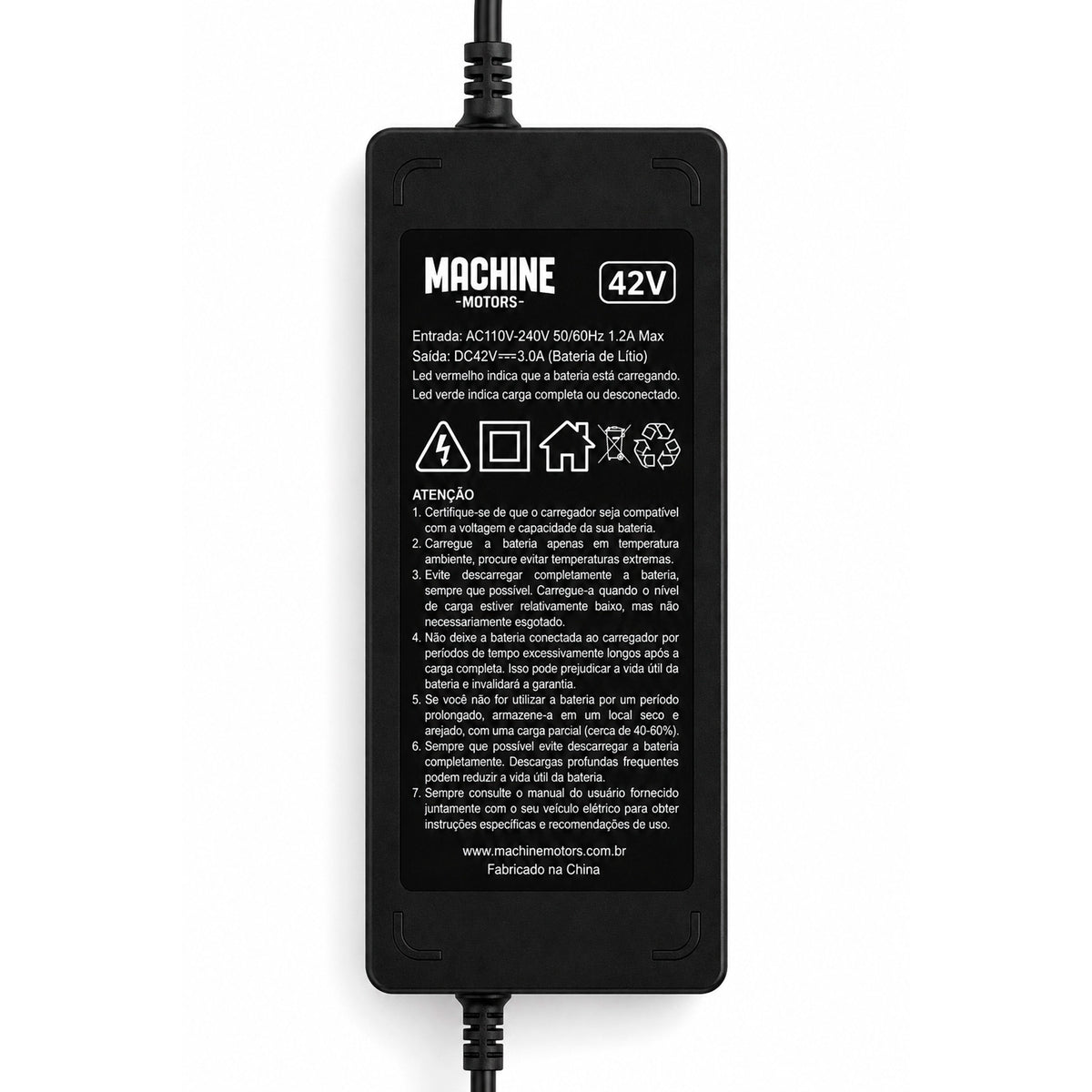 Carregador Bateria Lítio 36V 3A Plug DC 2.1 (P4)