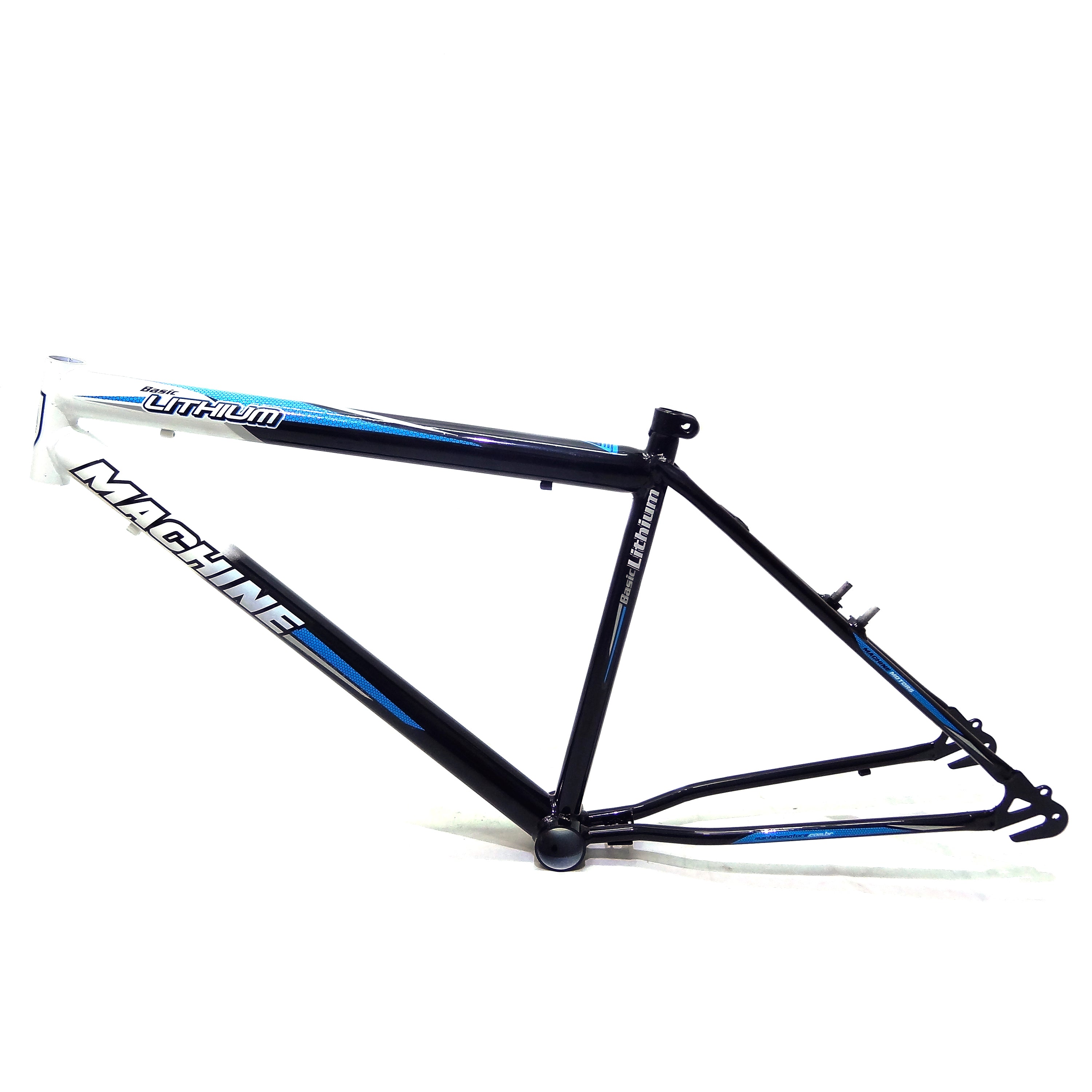 Quadro Bicicleta 26" Aço Basic Lithium Preto/Branco