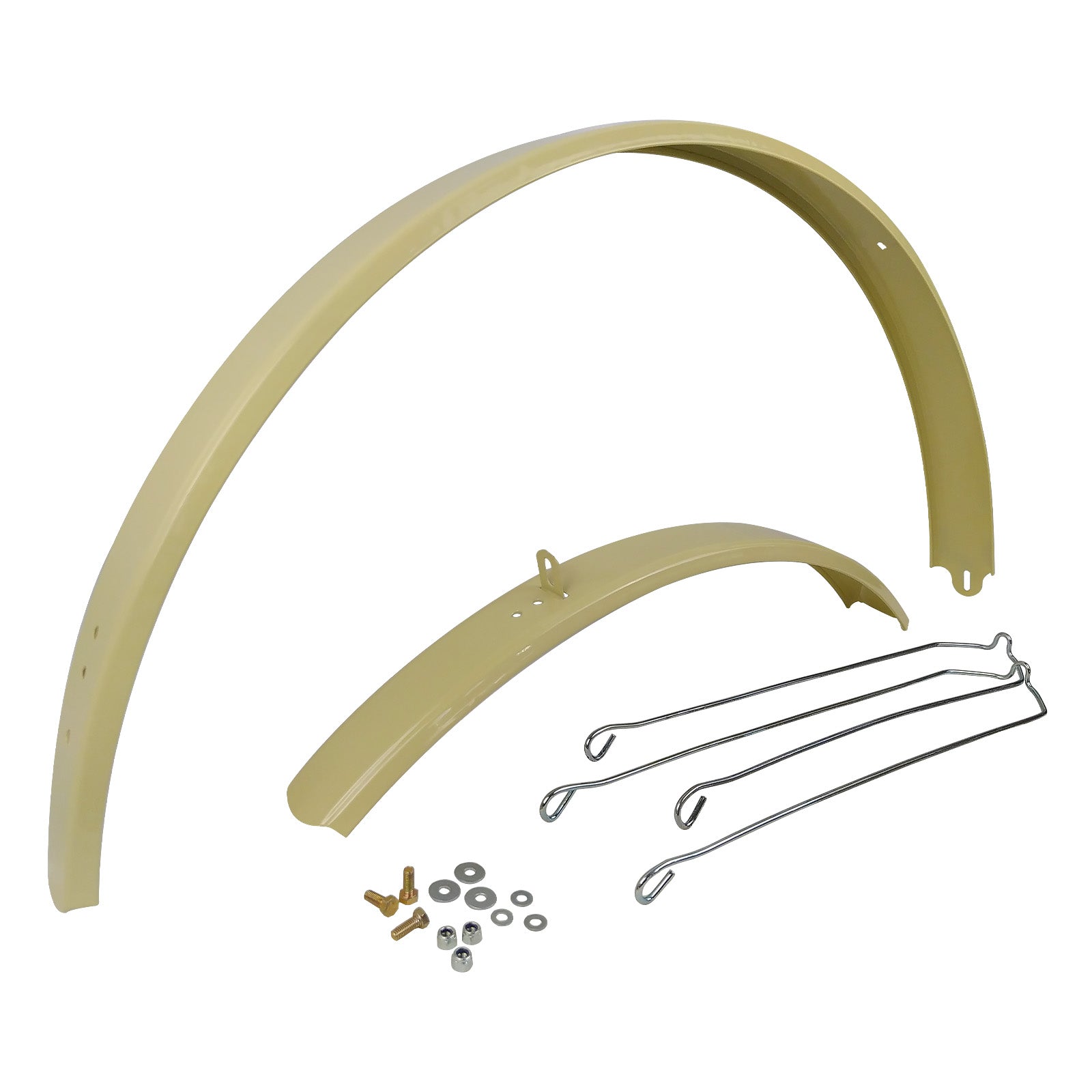 Kit Paralamas em Aço Retrô Aro 26 Creme