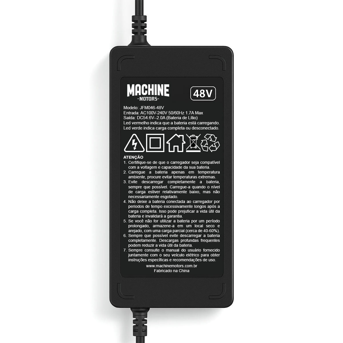 Carregador Bateria Lítio 48V 2A Plug DC 2.1 (P4)