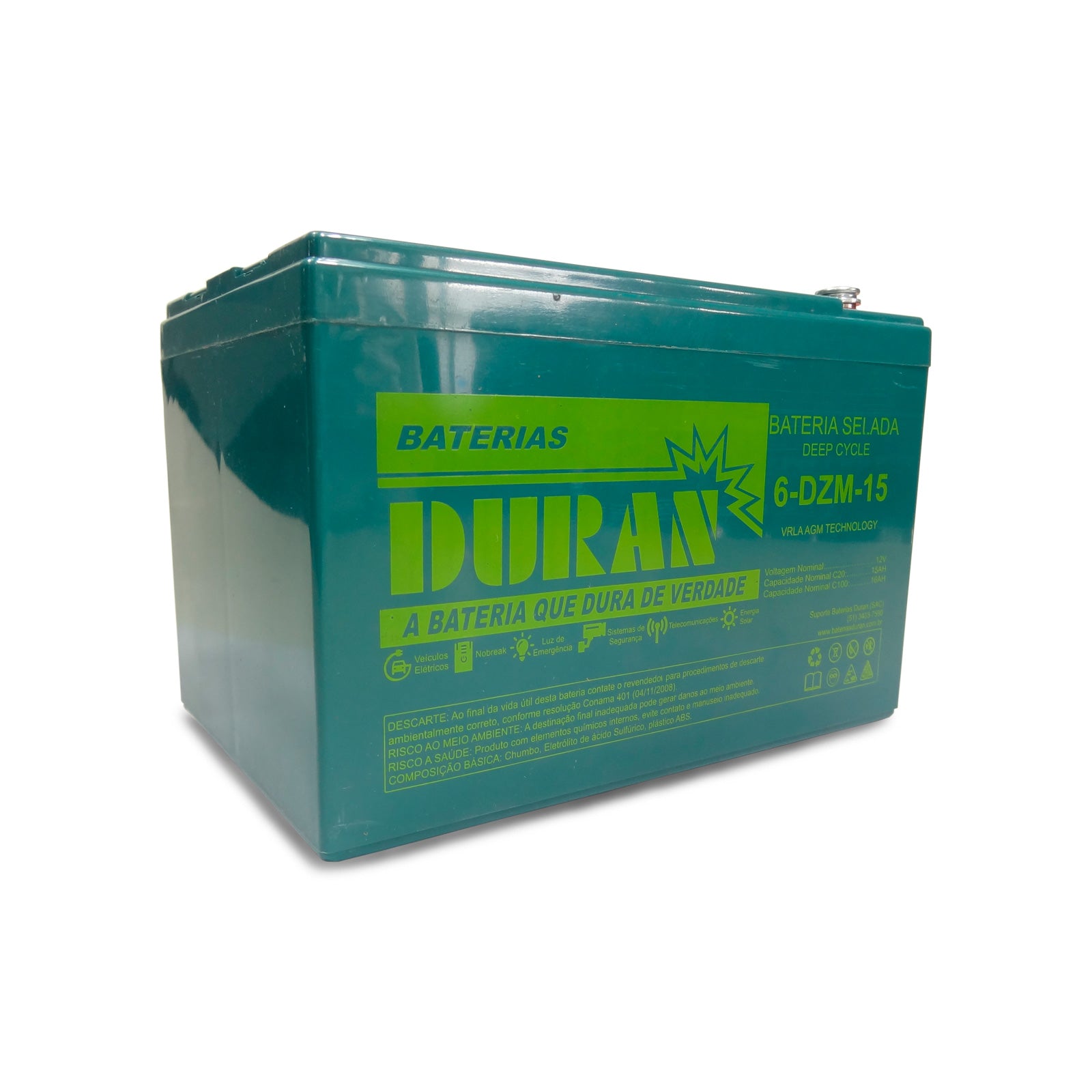 Bateria Selada Duran Ciclo Profundo EV 12V 15AH