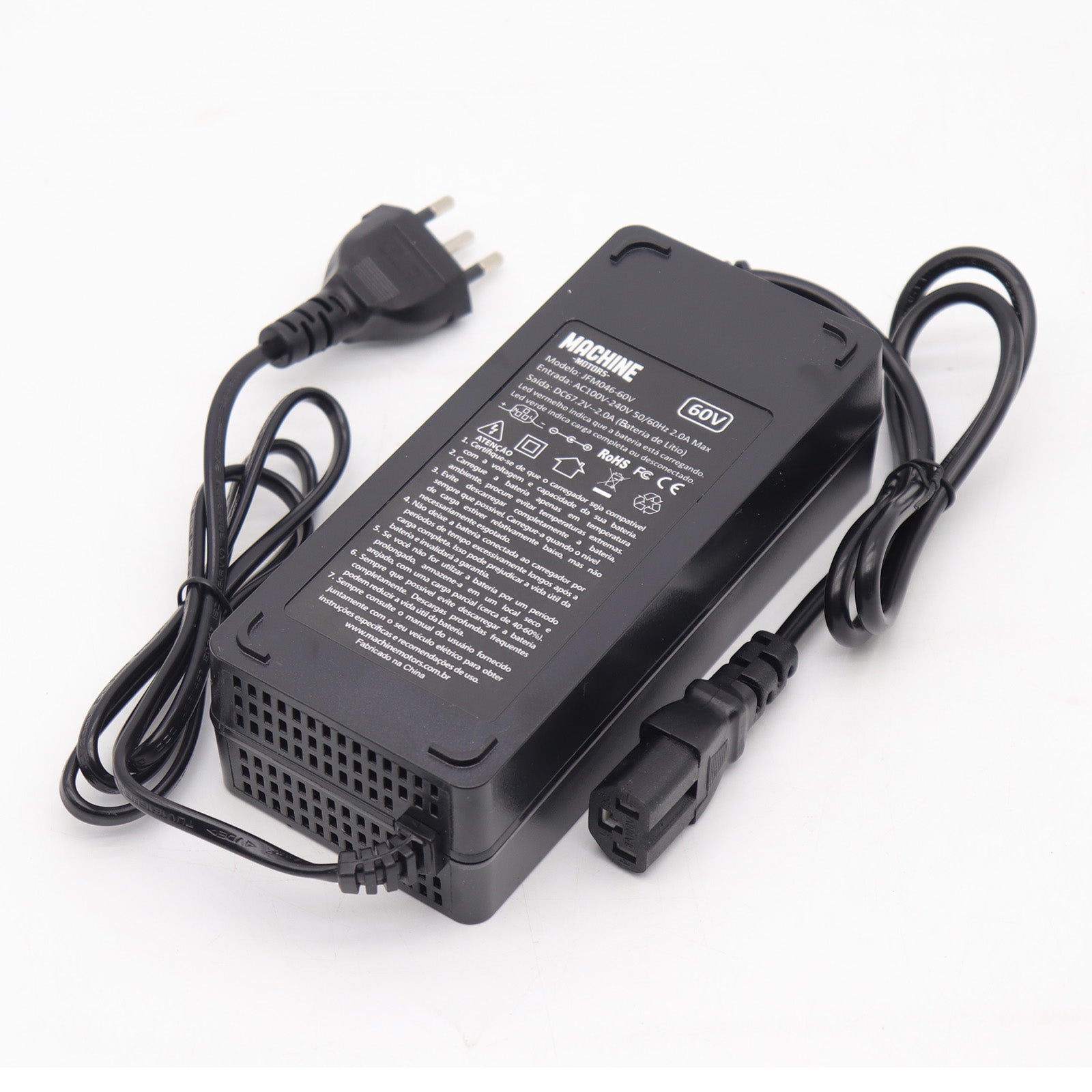 Carregador Bateria Lítio eScooter V1 Tripolar 2Ah