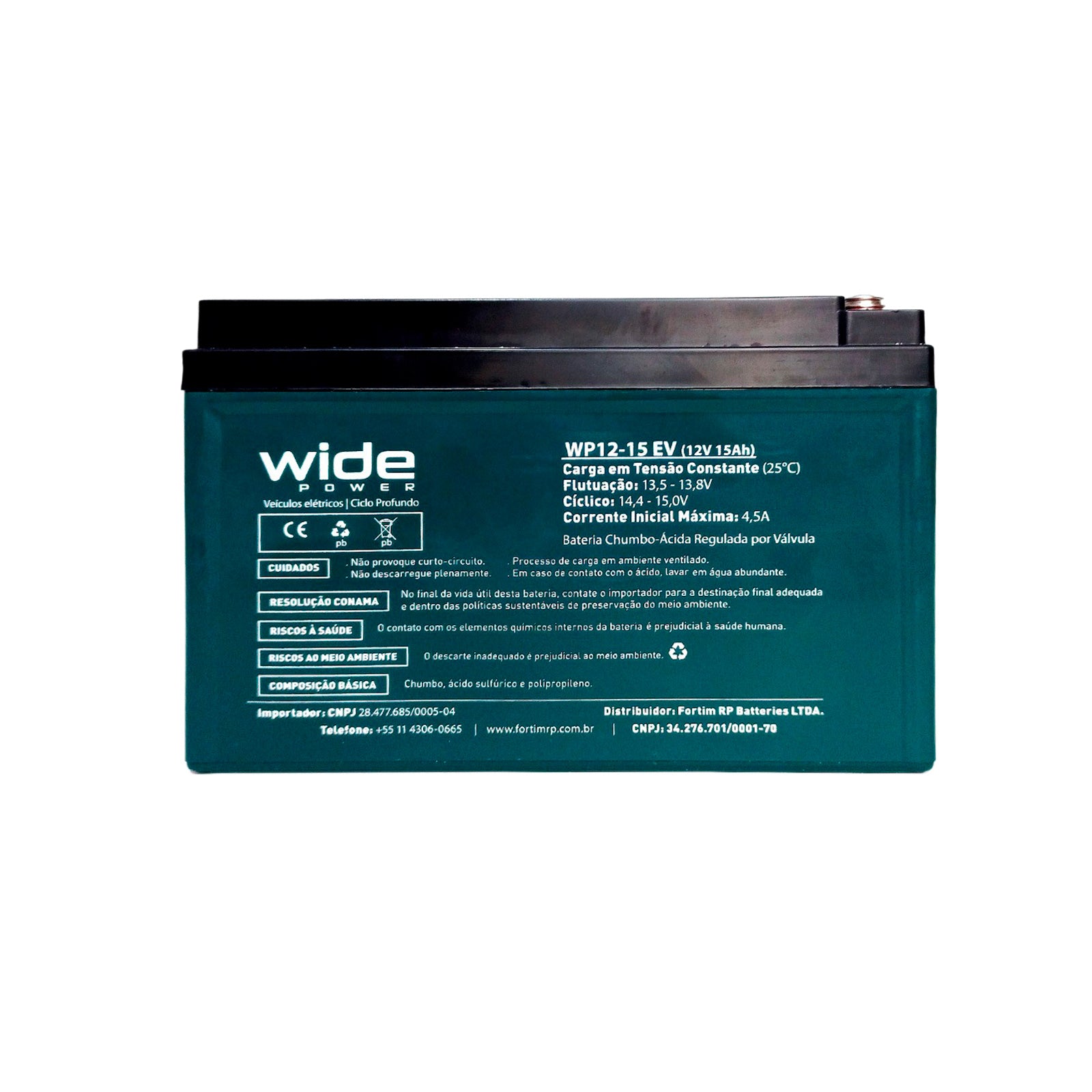 Bateria Selada Wide Power Ciclo Profundo EV 12V 15AH