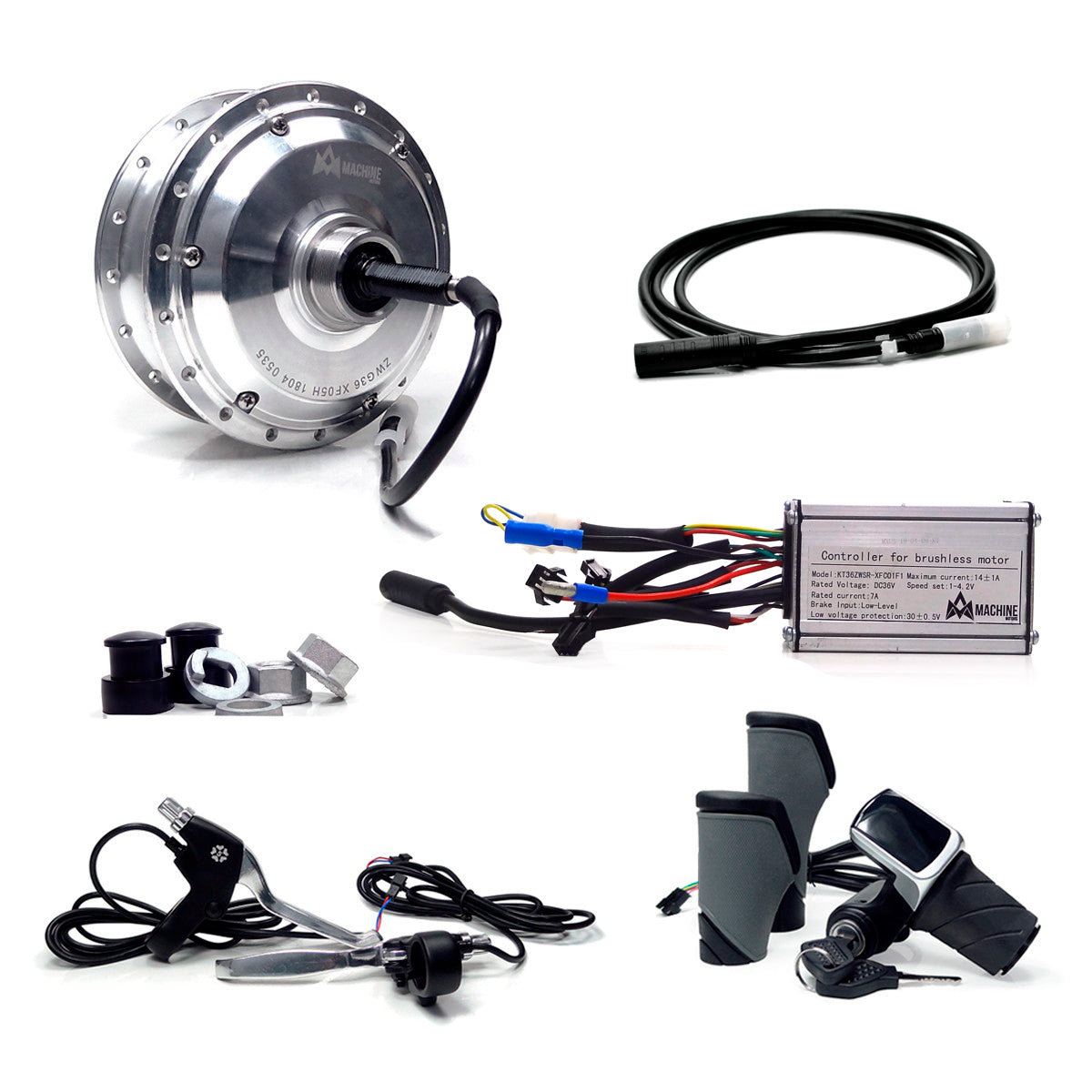 Kit Traseiro Bicicleta Elétrica 350W 36V 1V Freio a Disco Prata