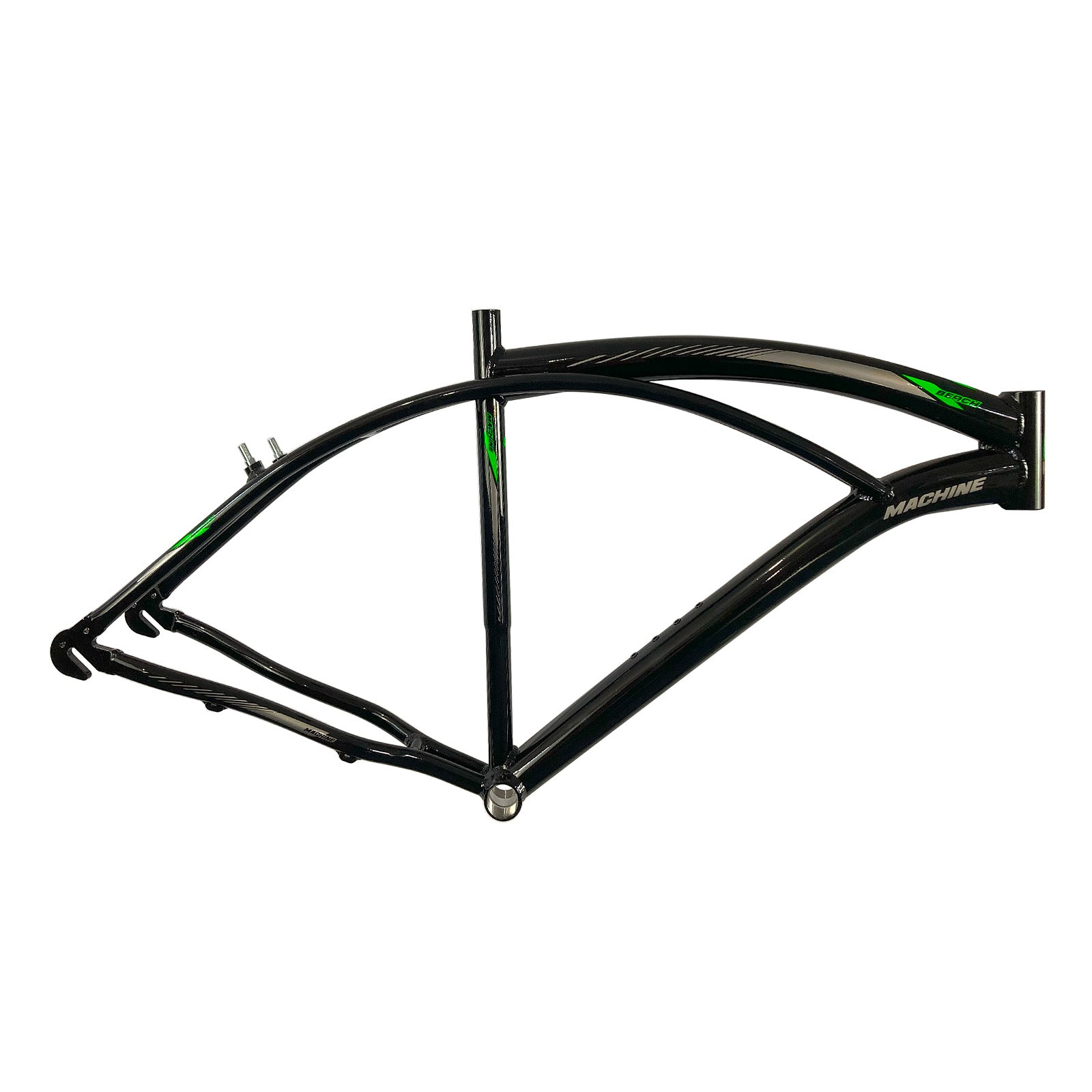 Quadro Bicicleta 26x19" Alumínio Beach Preto/Verde