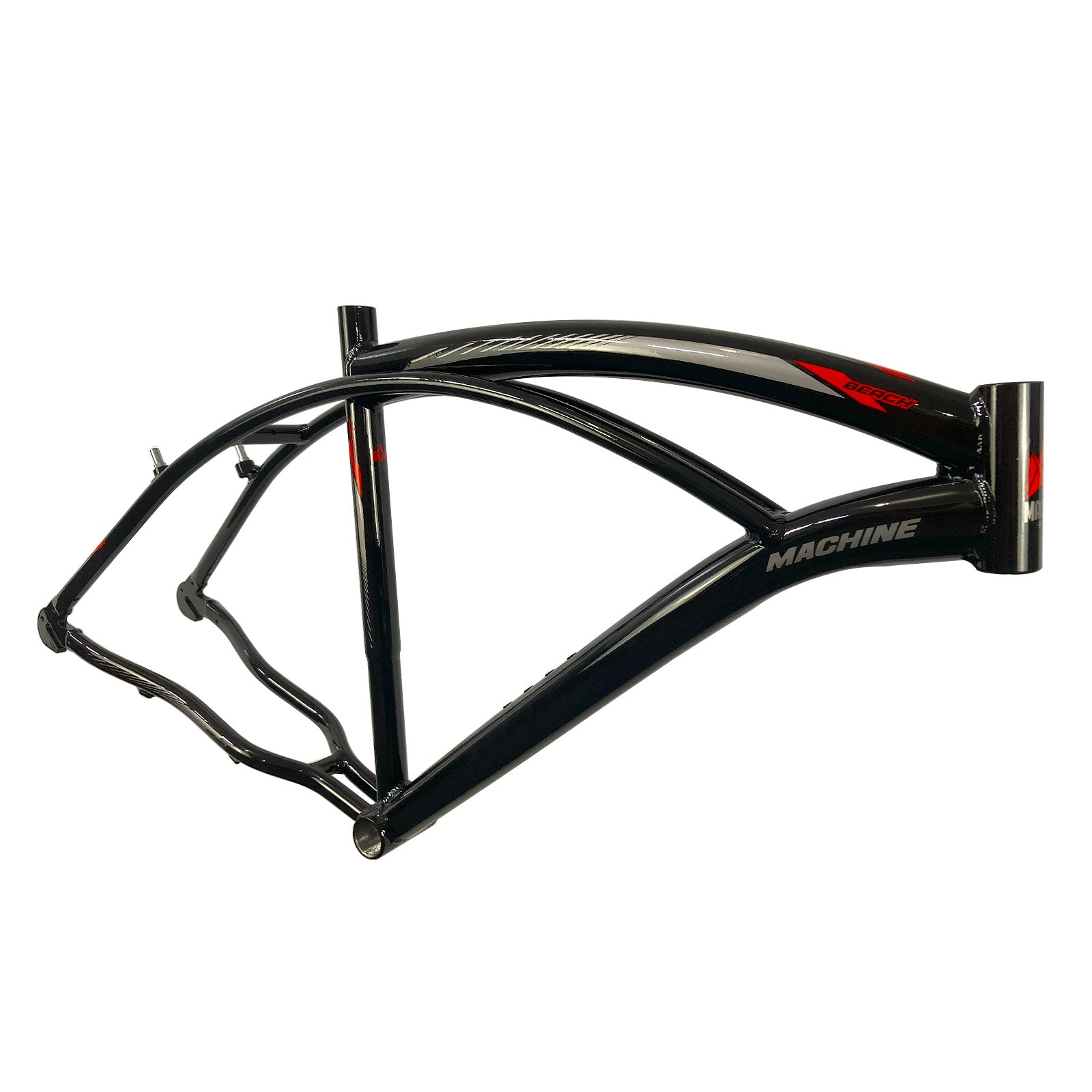 Quadro Bicicleta 26x19" Alumínio Beach Preto/Vermelho