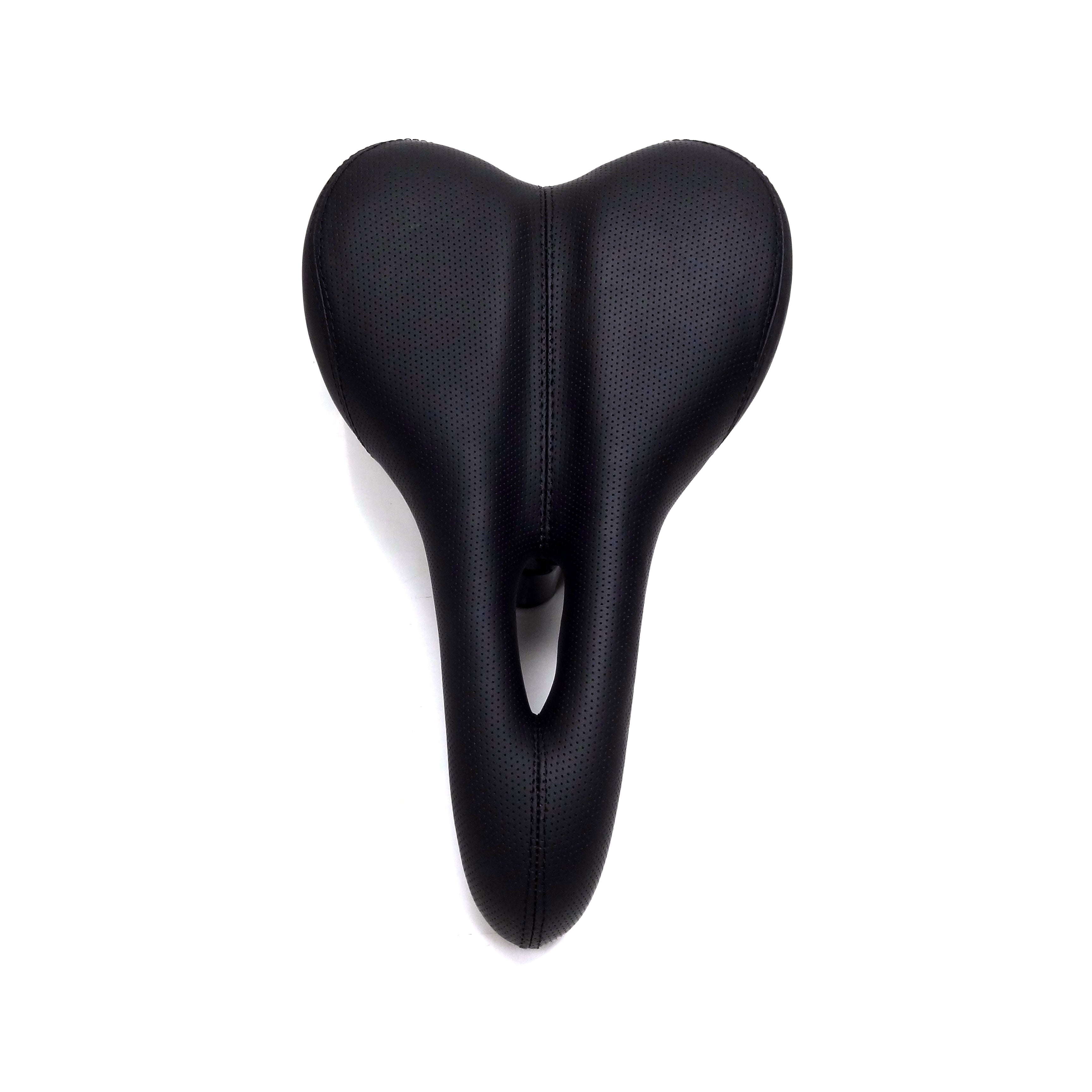 Selim MTB Couro Sintético Vazado Ergonômico Preto