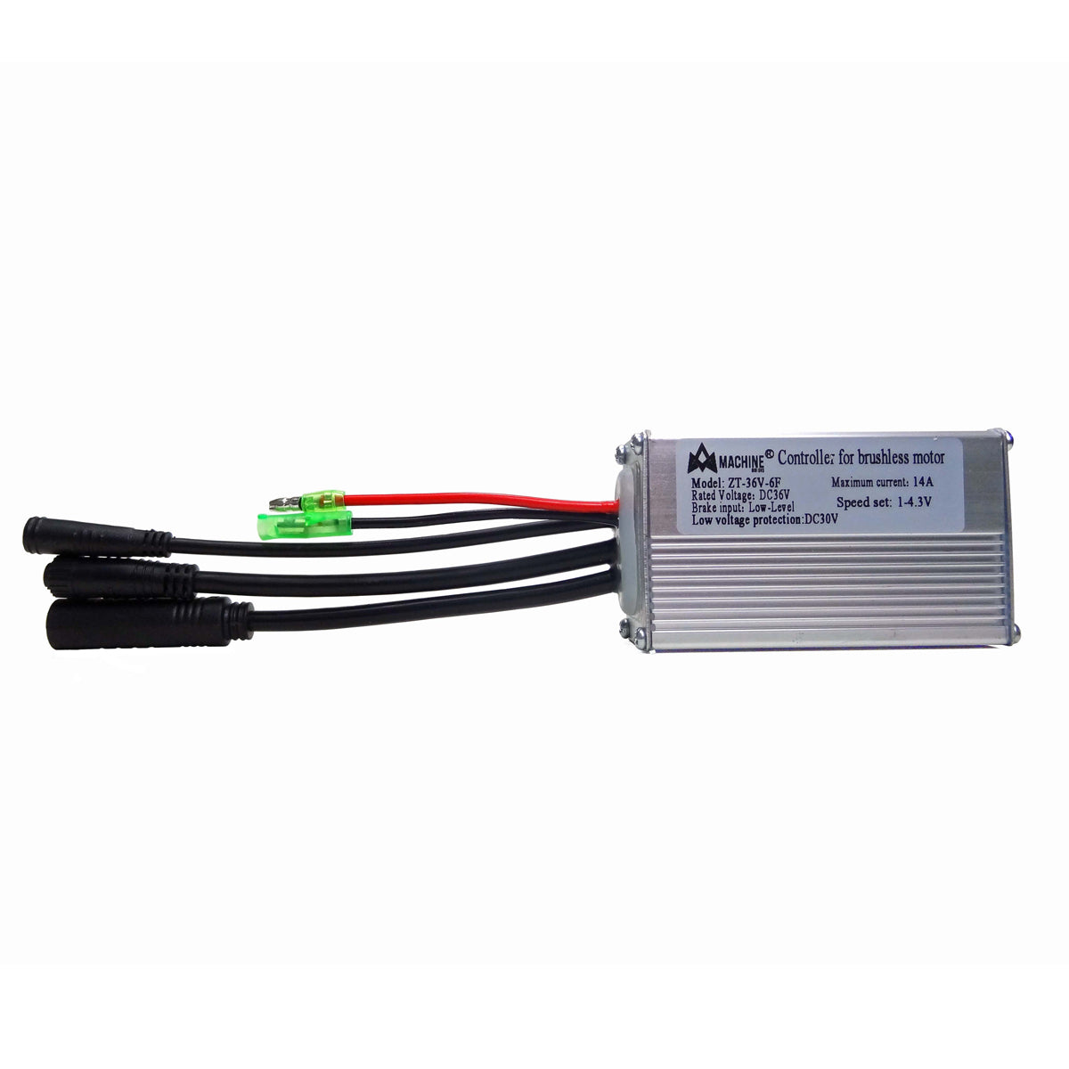 Controlador eBike 350W 36V 6 Mosfets 14A ZT-36V-6F Dedo Waterproof