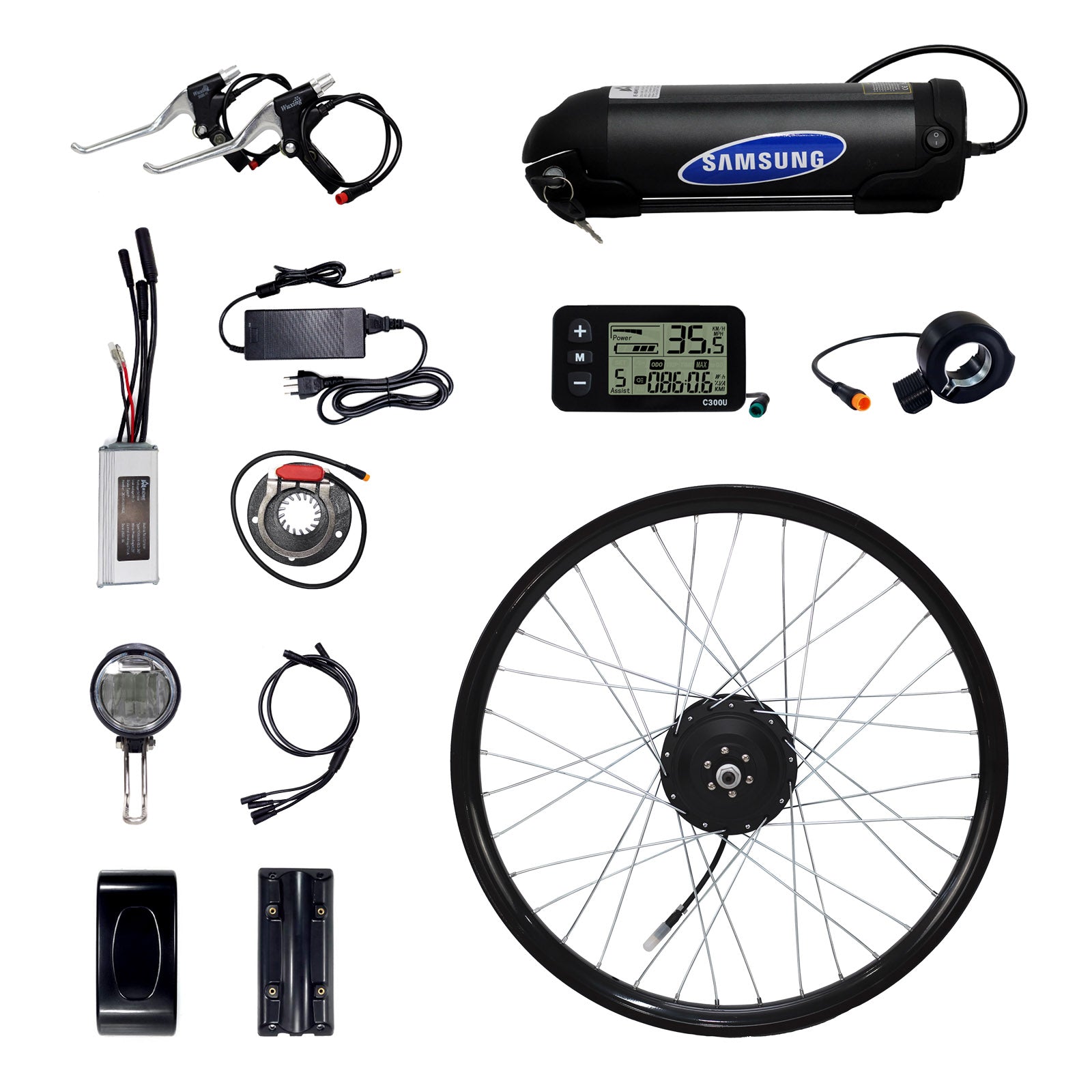 Kit Elétrico Dianteiro eBike 350W XF07 Bateria Lítio 36V 10AH Display G51