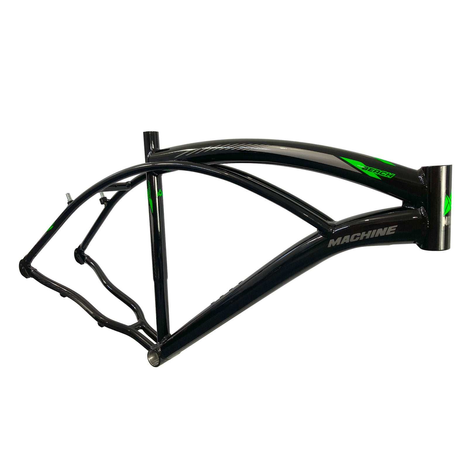 Quadro Bicicleta 26x19" Alumínio Beach Preto/Verde
