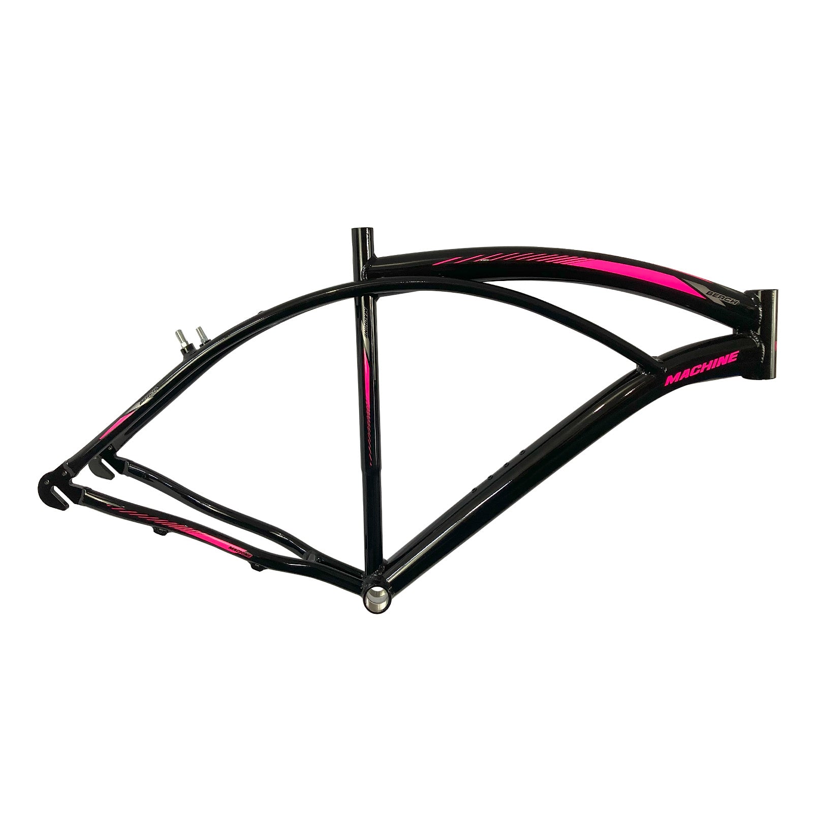 Quadro Bicicleta 26x19" Alumínio Beach Preto/Rosa