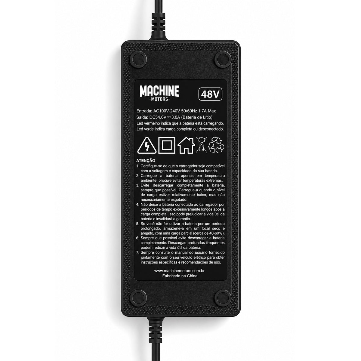 Carregador Bateria Lítio 48V 3A Plug DC 2.1 (P4)