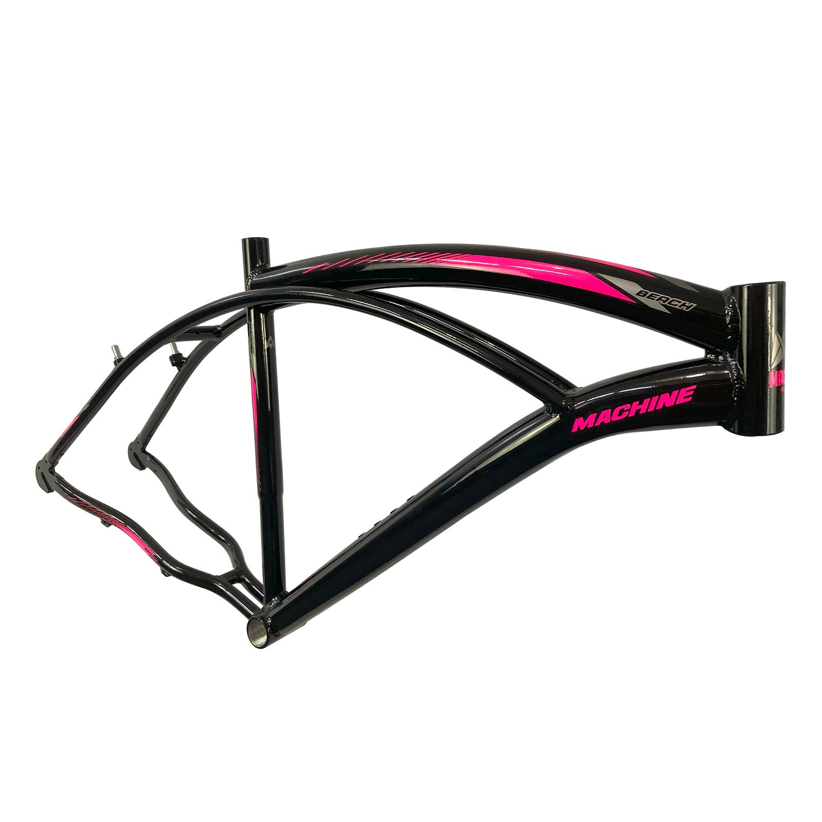 Quadro Bicicleta 26x19" Alumínio Beach Preto/Rosa