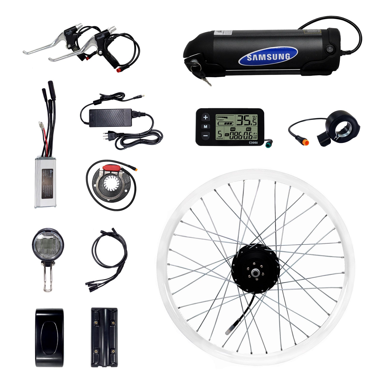 Kit Elétrico Dianteiro eBike 350W XF07 Bateria Lítio 36V 10AH Display G51